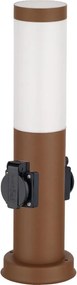 Brilagi - Lampa zewnętrzna z 2 gniazdami SCHUKO 1xE27/15W/230V 40 cm IP44 brązowa