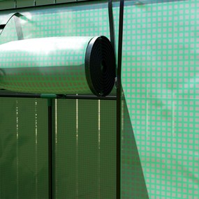 Outsunny Mini szklarnia przyścienna z rolowanymi drzwiami i siatkowymi oknami, odporna na UV, do roślin, sadzonek i kwiatów, zielona | Aosom PL