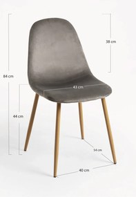 Zestaw 4 Krzese Teok Aksamitne