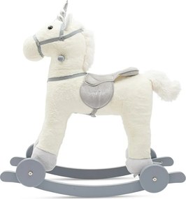 Baby Mix Huśtawka z melodiami i kółkami Unicorn biały, 64 x 35 x 60 cm