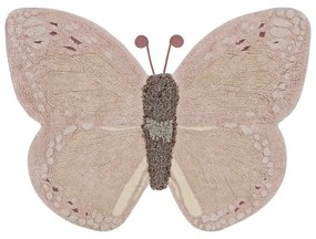 Jasnoróżowo-beżowy bawełniany dywan dziecięcy tkany ręcznie odpowiedni do prania 90x120 cm Baby Butterfly – Lorena Canals