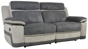 Kanapa 3-osobowa TALCA z funkcją relax z mikrofibry – Kolor antracytowo-jasnoszary