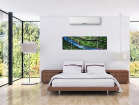 Obraz - Rzeka między górami, Kaukaz, Rosja (170x50 cm)
