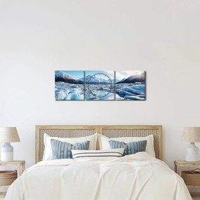 Obraz - Formacje lodowcowe (z zegarem) (90x30 cm)