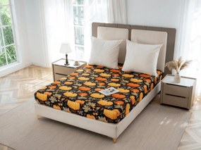 PrzytulneMieszkanie.pl Prześcieradło z mikrofibry ORANGE PUMPKINS kolorowe 90x200 cm