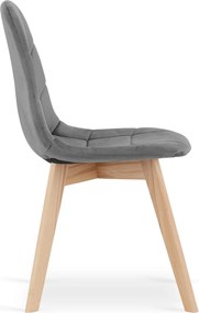 PROMOCJA Ciemnoszare aksamitne krzesło do jadalni BORA II klasa.