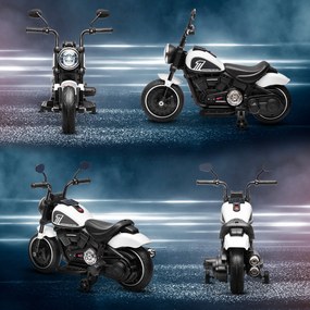 HOMCOM Elektryczny motocykl dla dzieci, reflektor LED, odpinane kółka boczne, wygodne siedzenie, Czerwony/Czarny | Aosom PL