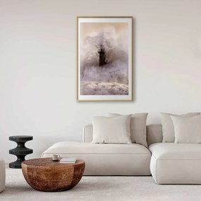 Plakat Sztorm 21x30 cm z ramą złotą z marginesem ARTGEIST B