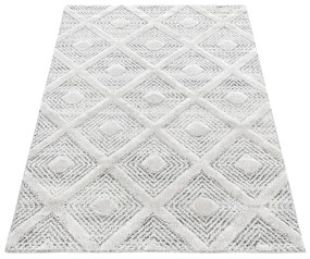 Dywan nowoczesny 3D La Casa romby kremowo-szary 200 cm x 290 cm