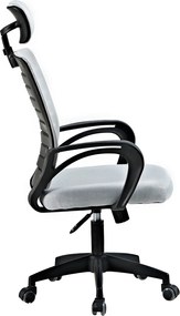 Fotel biurowy z oparciem z siatki Solar, kolor szary