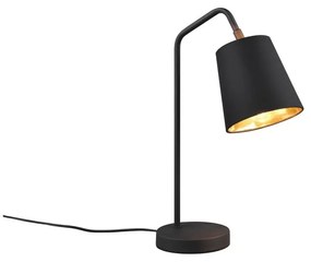 Czarna lampa stołowa z tekstylnym kloszem (wys. 45 cm) Buddy – Trio