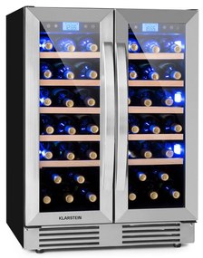 Klarstein Vinovilla 59.5cm 42 Butelki Winiarka Podblatowa Dwustrefowa Srebrny