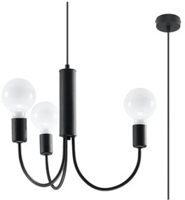 Czarna lampa wisząca ø 45 cm Karim – Sollux