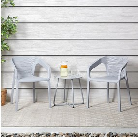 Zestaw mebli ogrodowych szary 55x74,5x54 cm 44,5x44,5 cm