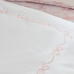 Biała pościel dwuosobowa 230x220 cm Bow Embroidery – Catherine Lansfield