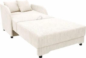 Masseno Sofa TIGO z funkcją spania i pojemnikiem na pościel, Rozkładana sofa - Kremowy, POSO 38