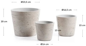 Betonowe doniczki zestaw 3 szt. ø 23,5 cm Low – Kave Home