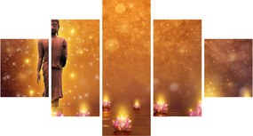 Obraz - Budda w złotym blasku (125x70 cm)