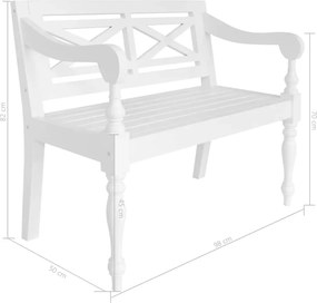 Biała drewniana ławka - Faris