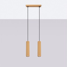 Lampa wisząca minimalistyczny Gloow, aluminium - 2 źródło światła 4000K - L.30 x H.90 cm - złoty