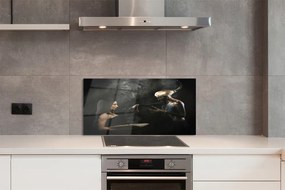 Szkło do Kuchni na Ścianę Kobieta jako Cień Nocy