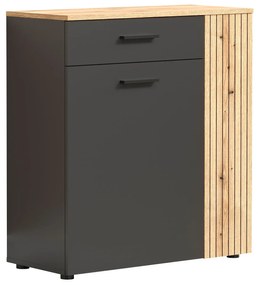 Komoda dwudrzwiowa z szufladą grafit + dąb evok K3-F25
