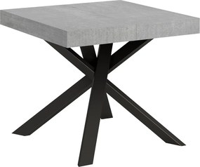 Stół rozkładany 90/194x90 cm Clerk cementu nogi antracytowe