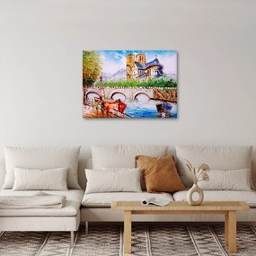 Obraz - Obraz olejny przedstawiający miasto (70x50 cm)