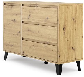 Nowoczesna komoda z szafką i szufladami dąb artisan - Bilgo 3X