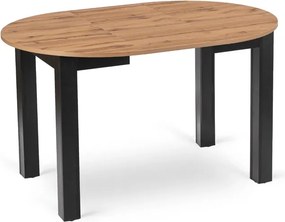Stół Okrągły Rozkładany HARRY 92-132 cm Dąb Craft/Czarny Loft