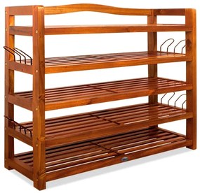 Casaria Regał na buty RUSTIC, 5 półek, 85x26x82cm, naturalna brązowa