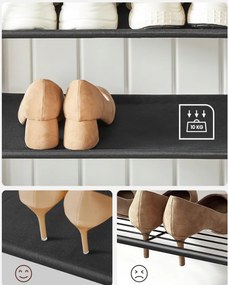 Metalowa ściana przedpokoju LOFT 180 cm, czarna/dąb sonoma