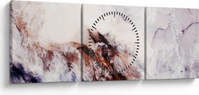 Obraz - Fioletowy marmur N⁰1 (z zegarem) (90x30 cm)