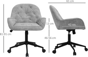 Vinsetto Ergonomiczny fotel wypoczynkowy z miękkim mechanizmem regulacji Jasnoszary metaliczny aksamit