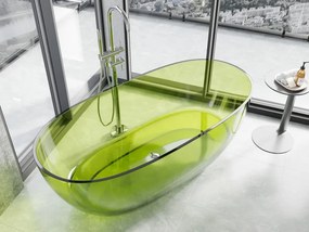 Mexen Pure wanna wolnostojąca transparentna 170 x 80 cm, lime, korek chrom - 58071708012