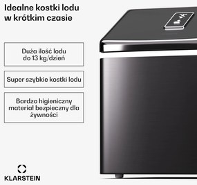 Klarstein ClearCube 13kg/24h 1.1L Kostkarka do Lodu Czarny
