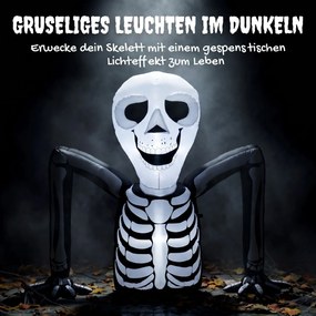 Outsunny Nadmuchiwany szkielet na Halloween wychodzący z ziemi, z lampkami LED, straszna dekoracja do wnętrz i na zewnątrz | Aosom PL