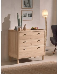 Komoda dziecięca z litego drewna dębowego w naturalnym kolorze 100x95x55 cm Forrest – Vipack