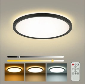Brilagi - Ściemniająca oprawa LED ULTRA SLIM LED/24W/230V śr. 42 cm czarna + pilot