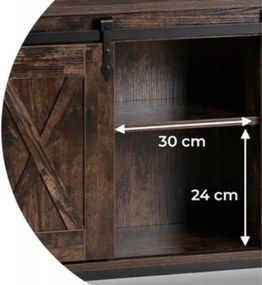 Komoda ARLO 100 cm z Półkami Dąb Rustykalny/Czarny Loftowa