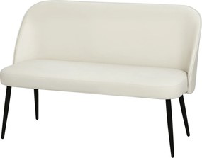 HOMCOM Sofa 2-osobowa, nowoczesna tapicerowana kanapa z metalowo-drewnianą ramą, welurowa tapicerka, beżowa