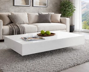 Niski stolik kawowy Pixel 120x60 cm, kolor biały połysk