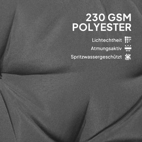 Outsunny Zestaw dwustronnych poduszek do ławki lub huśtawki, Poliester, Piana, 180 x 110 x 8 cm, Ciemnoszary