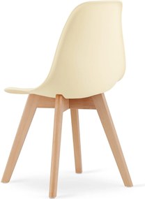 Kremowe krzesło KITO z bukowymi nogami