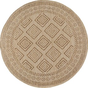 Dywan uniwersalny MIRA Romby Beżowo Brązowe koło 200 cm x 200 cm