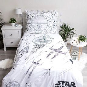 Bawełniana fluorescencyjna jednoosobowa pościel dziecięca 140x200 cm Star Wars – Jerry Fabrics