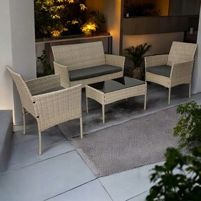 Zestaw mebli ogrodowych - sofa fotele i stolik Natal 010 naturalny