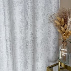 Zasłona na metry biała ze srebrnymi przetarciami elegancka - wys. 300 cm