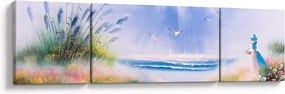 Obraz - Romantyczna plaża, obraz olejny (170x50 cm)