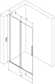 Mexen Velar L ścianka prysznicowa rozsuwana Walk-in 100 x 200 cm, transparent 8 mm, chrom - 871-100-003-03-01